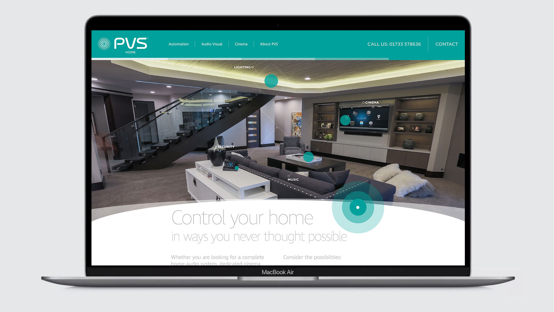 PVS branding applied to website design