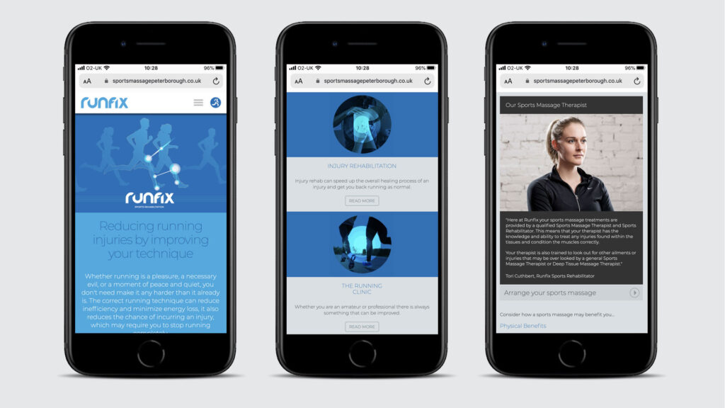 Runfix website design on mobile