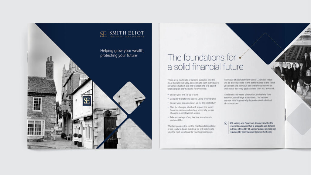 company re-brand applied to brochure design