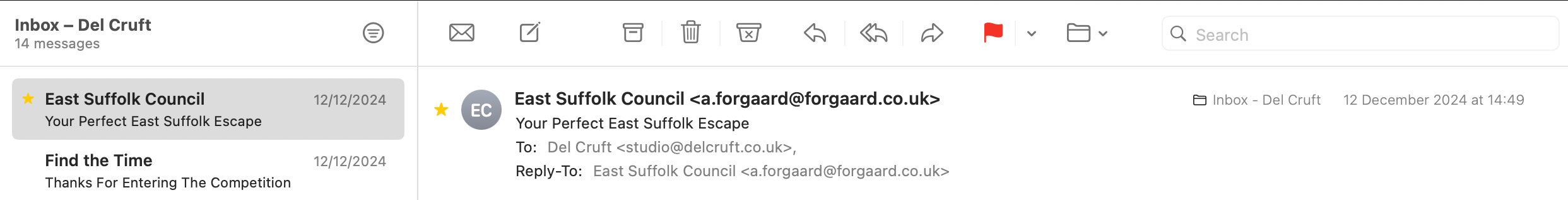 email header