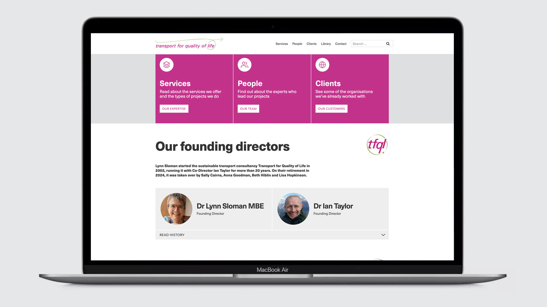 transport for quality of life website - founding directors