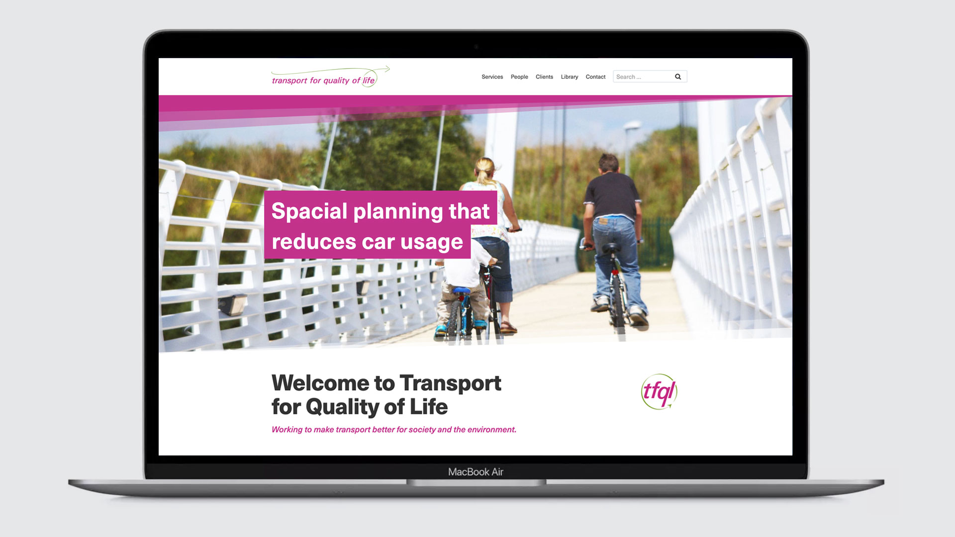 transport for quality of life website - spacial planning that reduces car usage