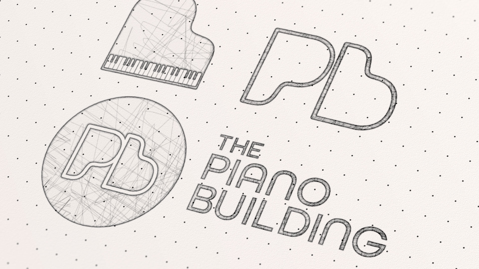 the piano building logo design