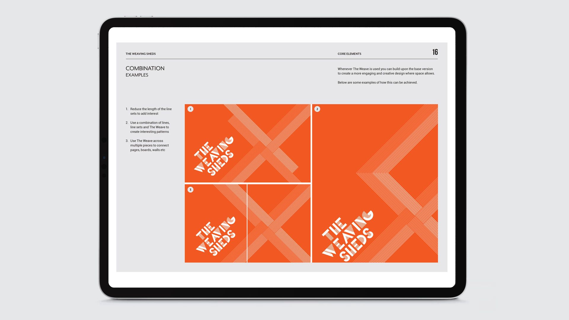 the weaving sheds brand manual logo combination